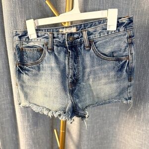 Free People Denim Shorts Button Fly Cut Off Distressed 61855-16515125 Size W 27